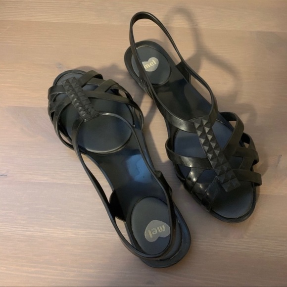 Melissa “Marula” Studded Black Jelly Sandals - Women’s Size 7 - Picture 2 of 2